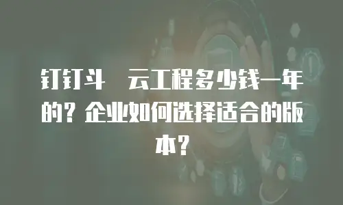 钉钉斗栱云工程多少钱一年的？企业如何选择适合的版本？
