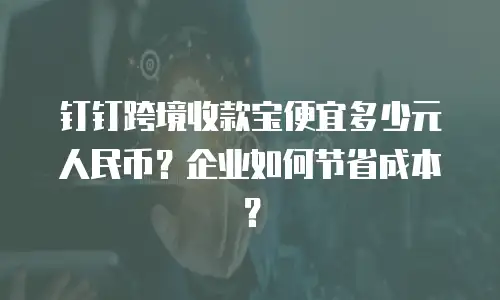 钉钉跨境收款宝便宜多少元人民币？企业如何节省成本？