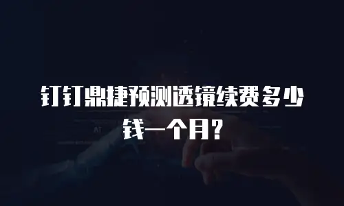钉钉鼎捷预测透镜续费多少钱一个月？