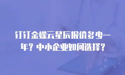 钉钉金蝶云星辰报价多少一年？中小企业如何选择？