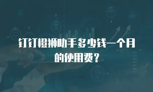 钉钉橙狮助手多少钱一个月的使用费？