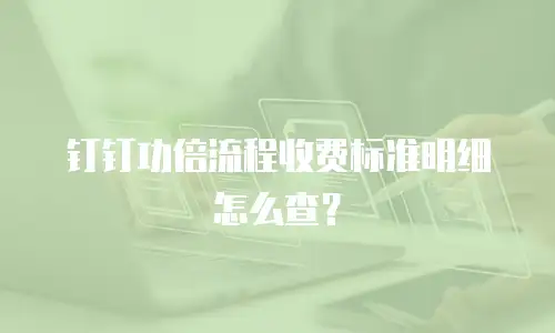 钉钉功倍流程收费标准明细怎么查？