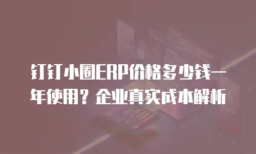 钉钉小圈ERP价格多少钱一年使用？企业真实成本解析