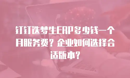 钉钉迭梦生ERP多少钱一个月服务费？企业如何选择合适版本？