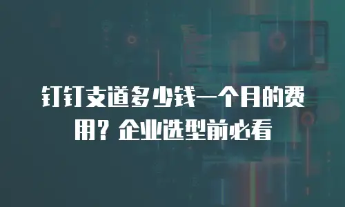 钉钉支道多少钱一个月的费用？企业选型前必看