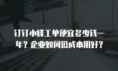 钉钉小蜂工单便宜多少钱一年？企业如何低成本用好？