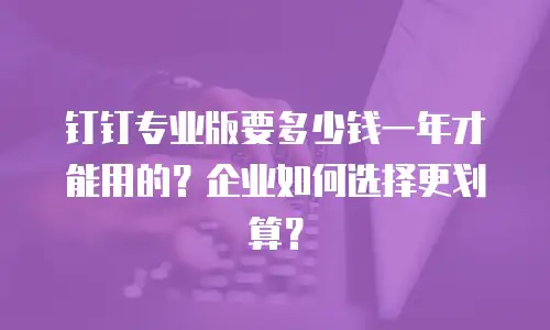 钉钉专业版要多少钱一年才能用的？企业如何选择更划算？
