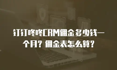 钉钉咚咚CRM佣金多少钱一个月？佣金表怎么算？