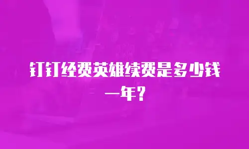 钉钉经费英雄续费是多少钱一年？