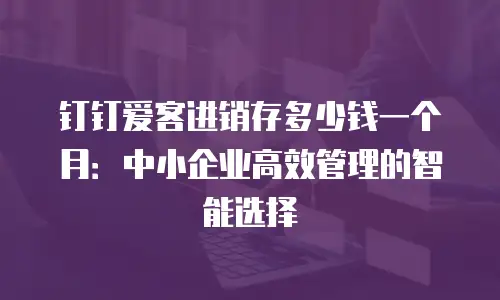 钉钉爱客进销存多少钱一个月：中小企业高效管理的智能选择