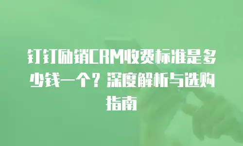 钉钉励销CRM收费标准是多少钱一个？深度解析与选购指南