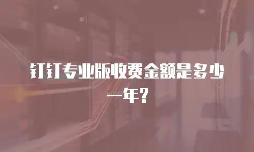 钉钉专业版收费金额是多少一年？