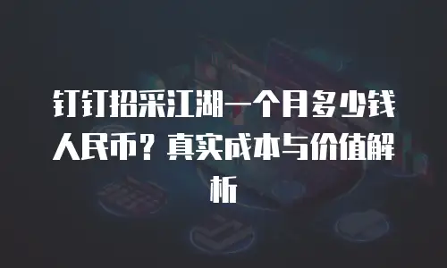 钉钉招采江湖一个月多少钱人民币？真实成本与价值解析