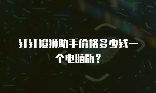 钉钉橙狮助手价格多少钱一个电脑版？