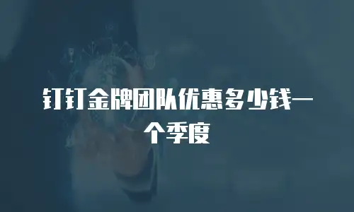 钉钉金牌团队优惠多少钱一个季度