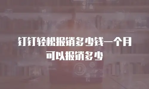 钉钉轻松报销多少钱一个月可以报销多少