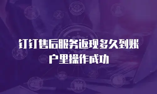 钉钉售后服务返现多久到账户里操作成功