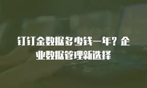 钉钉金数据多少钱一年？企业数据管理新选择