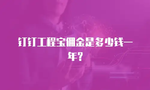 钉钉工程宝佣金是多少钱一年？
