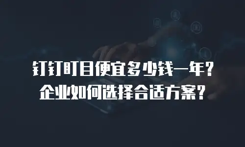 钉钉盯目便宜多少钱一年？企业如何选择合适方案？