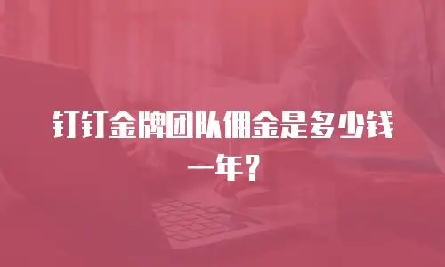 钉钉金牌团队佣金是多少钱一年？