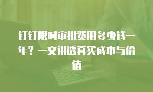 钉钉限时审批费用多少钱一年？一文讲透真实成本与价值