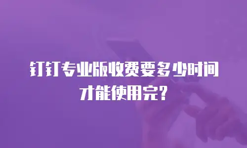 钉钉专业版收费要多少时间才能使用完？
