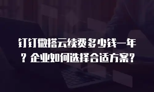 钉钉微搭云续费多少钱一年？企业如何选择合适方案？