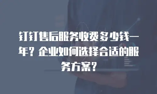 钉钉售后服务收费多少钱一年？企业如何选择合适的服务方案？