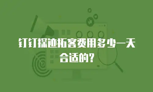 钉钉探迹拓客费用多少一天合适的？