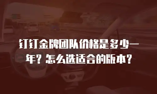 钉钉金牌团队价格是多少一年？怎么选适合的版本？