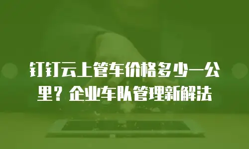 钉钉云上管车价格多少一公里？企业车队管理新解法