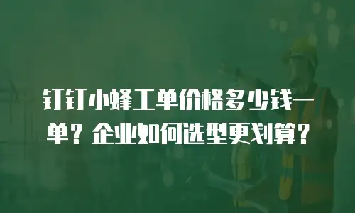 钉钉小蜂工单价格多少钱一单？企业如何选型更划算？