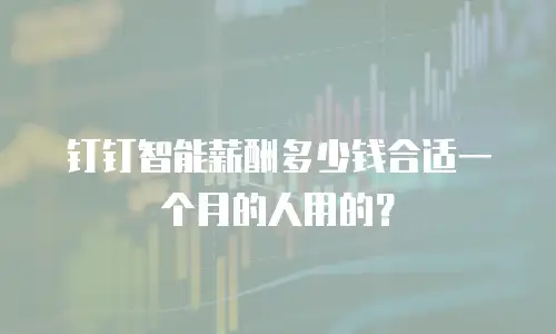 钉钉智能薪酬多少钱合适一个月的人用的？