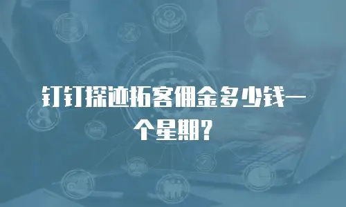 钉钉探迹拓客佣金多少钱一个星期？