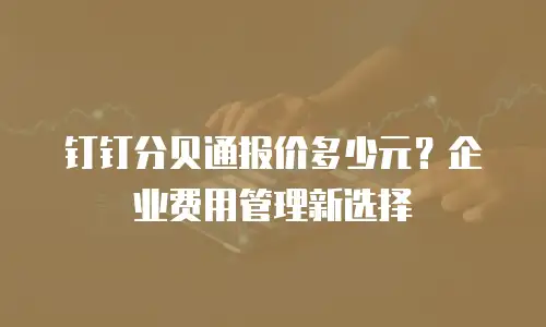 钉钉分贝通报价多少元？企业费用管理新选择