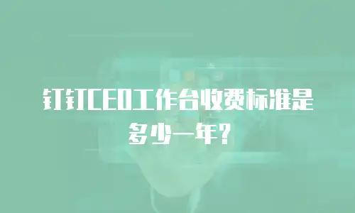 钉钉CEO工作台收费标准是多少一年？