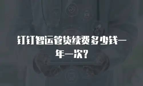 钉钉智运管货续费多少钱一年一次？