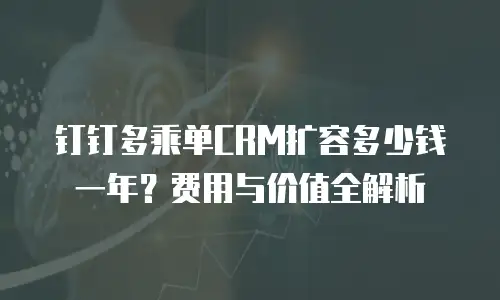 钉钉多乘单CRM扩容多少钱一年？费用与价值全解析