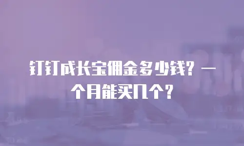 钉钉成长宝佣金多少钱？一个月能买几个？
