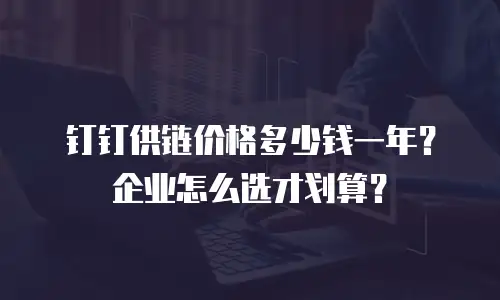 钉钉供链价格多少钱一年？企业怎么选才划算？
