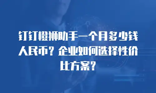 钉钉橙狮助手一个月多少钱人民币？企业如何选择性价比方案？