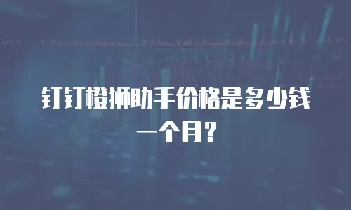 钉钉橙狮助手价格是多少钱一个月？