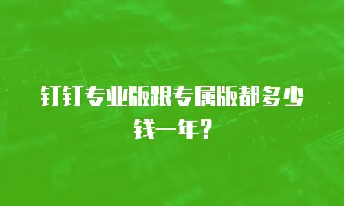 钉钉专业版跟专属版都多少钱一年？