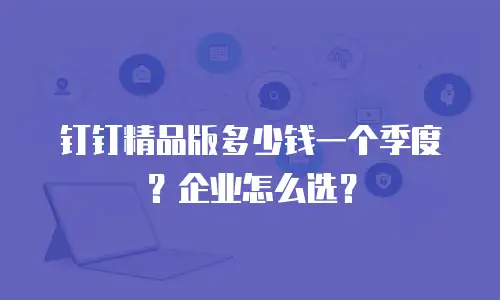 钉钉精品版多少钱一个季度？企业怎么选？