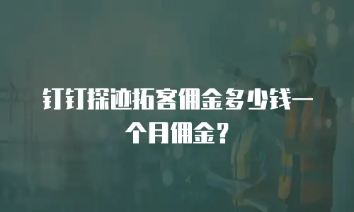 钉钉探迹拓客佣金多少钱一个月佣金？