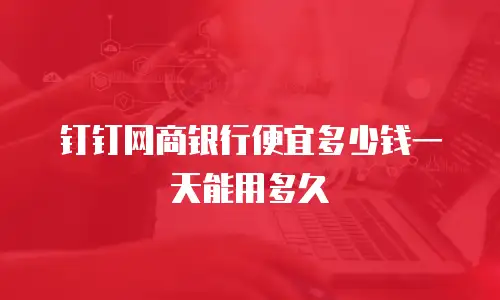 钉钉网商银行便宜多少钱一天能用多久