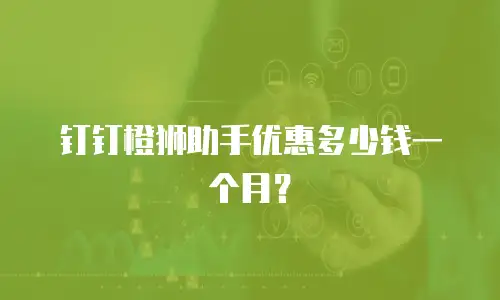 钉钉橙狮助手优惠多少钱一个月？