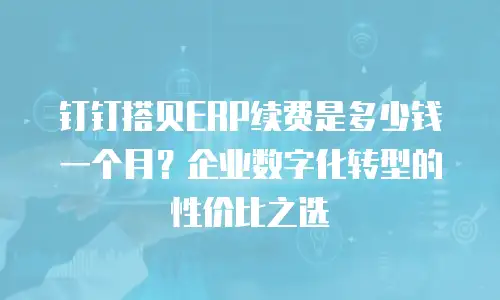 钉钉搭贝ERP续费是多少钱一个月？企业数字化转型的性价比之选