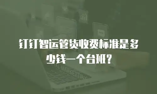 钉钉智运管货收费标准是多少钱一个台班？